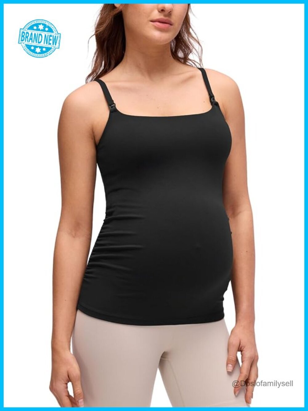Butterluxe Maternity Nursing Tank Top, Built-in Bra, Adjustable Straps,